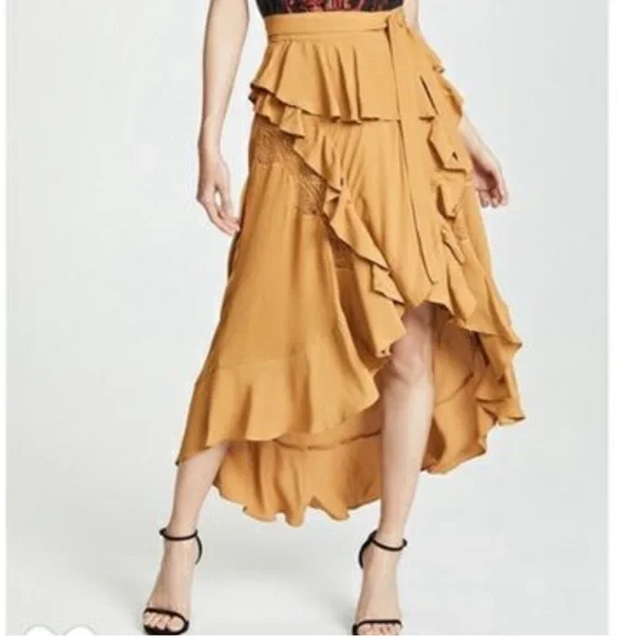 IRO Mustard Breathe Ruffle Skirt - Picture 4 of 12